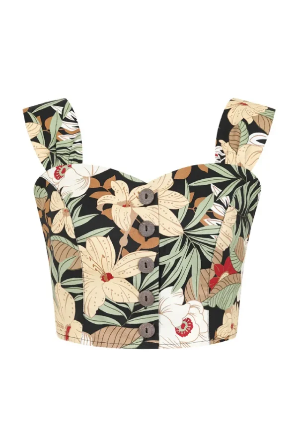 Hell Bunny Tops | Tops>Adelaida Crop Top Black