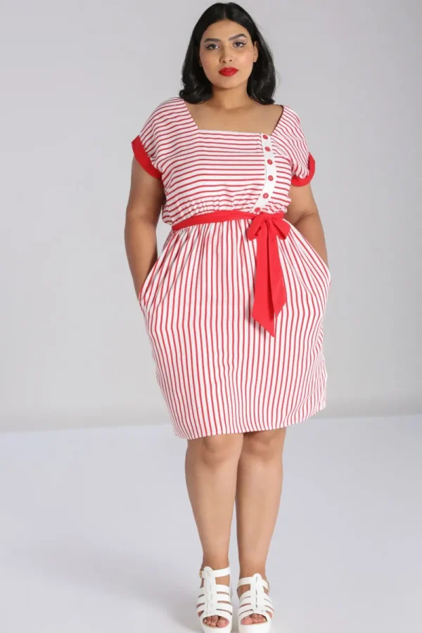 Hell Bunny Dresses>Ahoy Dress Red