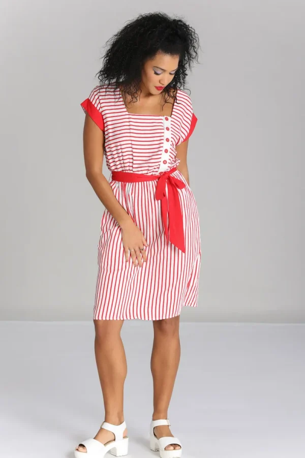 Hell Bunny Dresses>Ahoy Dress Red