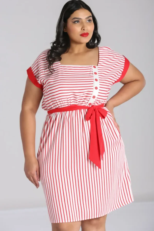 Hell Bunny Dresses>Ahoy Dress Red