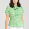 Hell Bunny Tops | Blouses>Anne Marie Blouse Green