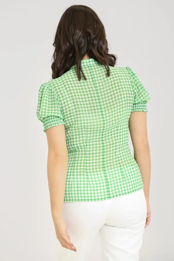 Hell Bunny Tops | Blouses>Anne Marie Blouse Green