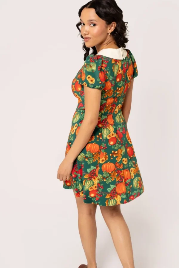 Hell Bunny Dresses | Vintage Dresses>Autumn Mini Dress Green