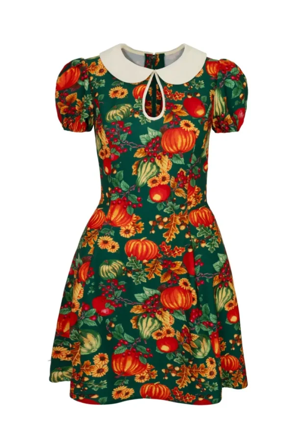 Hell Bunny Dresses | Vintage Dresses>Autumn Mini Dress Green