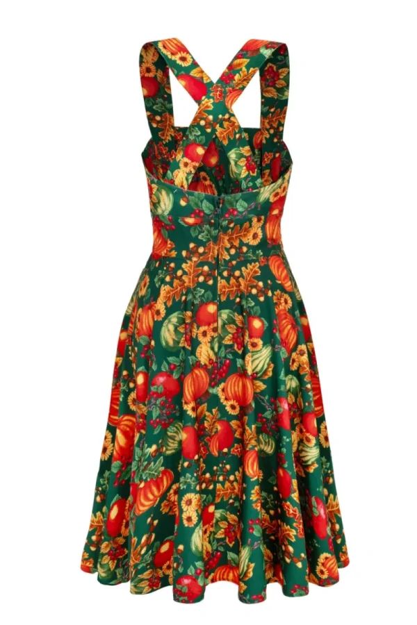 Hell Bunny Dresses | Vintage Dresses>Autumn Pinafore Dress Green