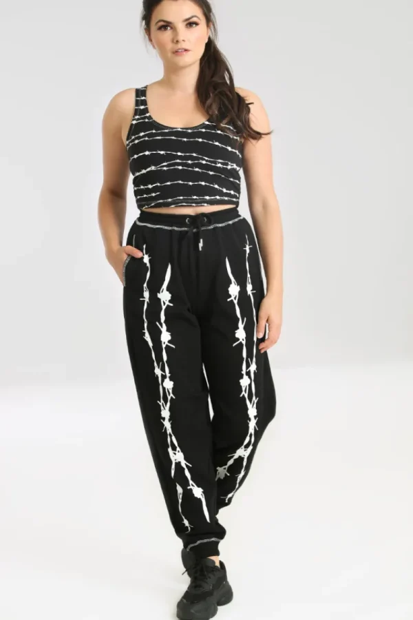 Hell Bunny Trousers & Shorts | Trousers & Shorts>Barbed Wire Joggers Black