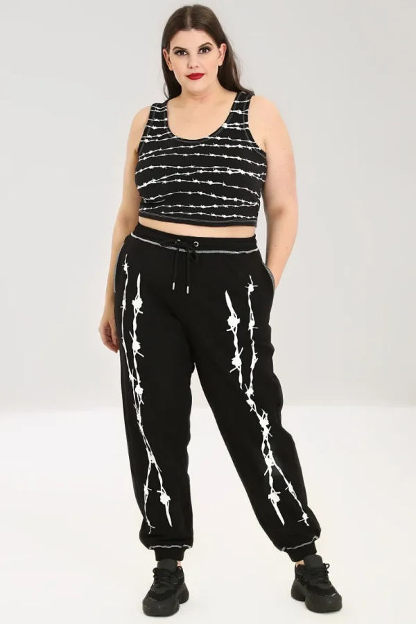 Hell Bunny Trousers & Shorts | Trousers & Shorts>Barbed Wire Joggers Black