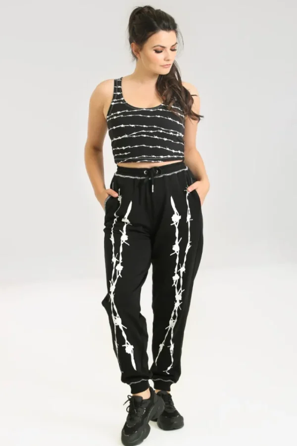 Hell Bunny Trousers & Shorts | Trousers & Shorts>Barbed Wire Joggers Black