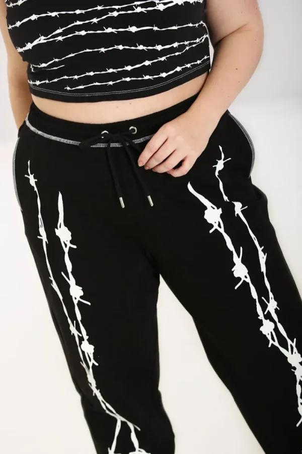 Hell Bunny Trousers & Shorts | Trousers & Shorts>Barbed Wire Joggers Black