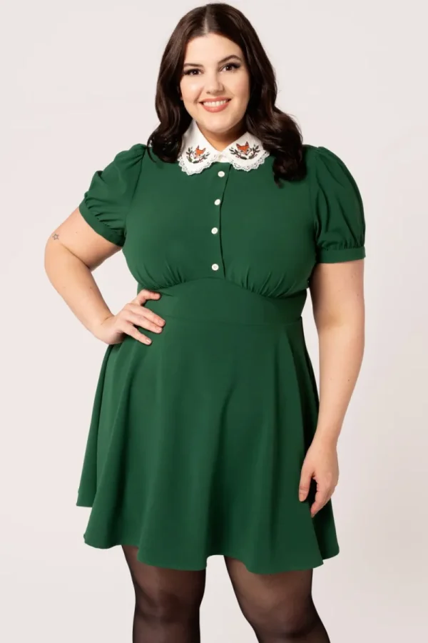 Hell Bunny Dresses | Vintage Dresses>Basil Mini Dress Green