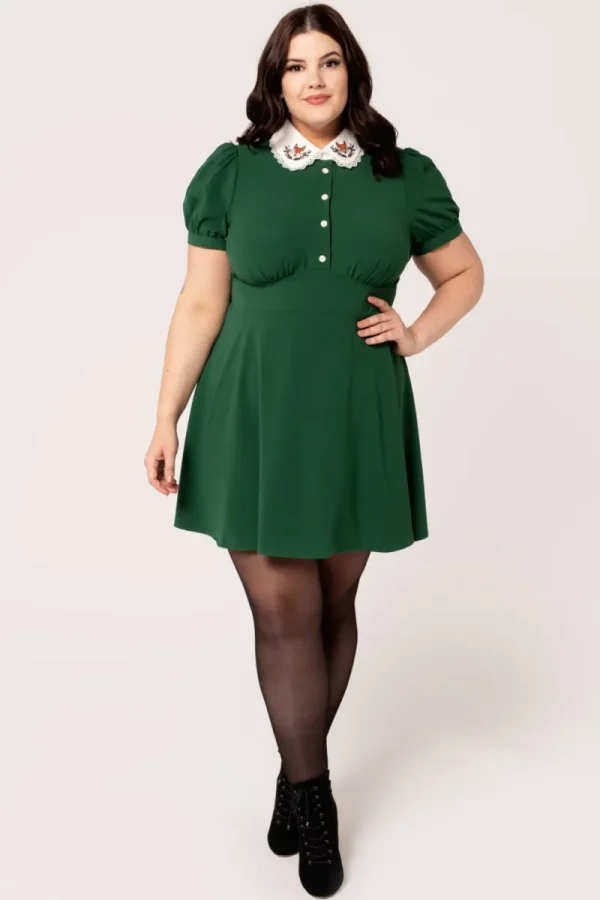 Hell Bunny Dresses | Vintage Dresses>Basil Mini Dress Green