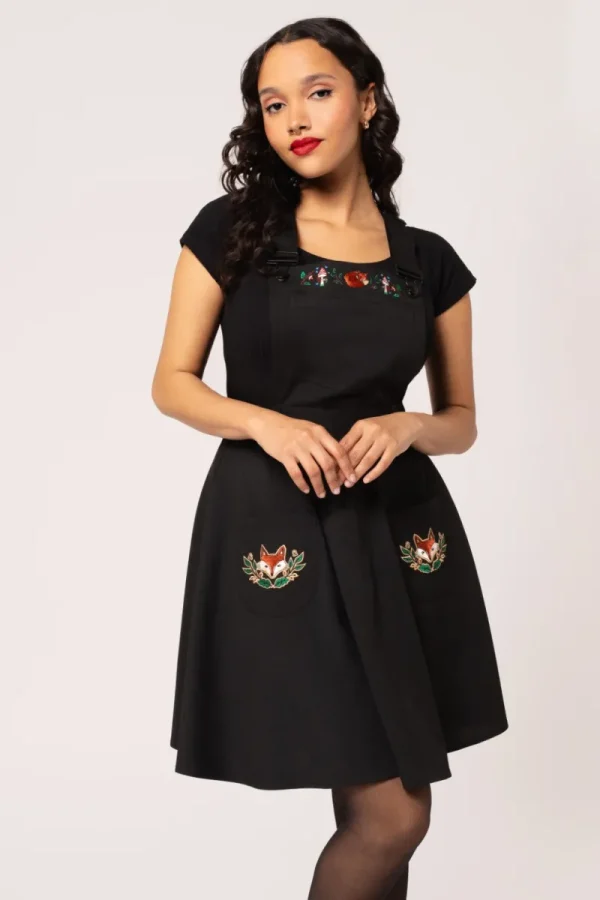 Hell Bunny Vintage Dresses | Dresses>Basil Pinafore Dress Black