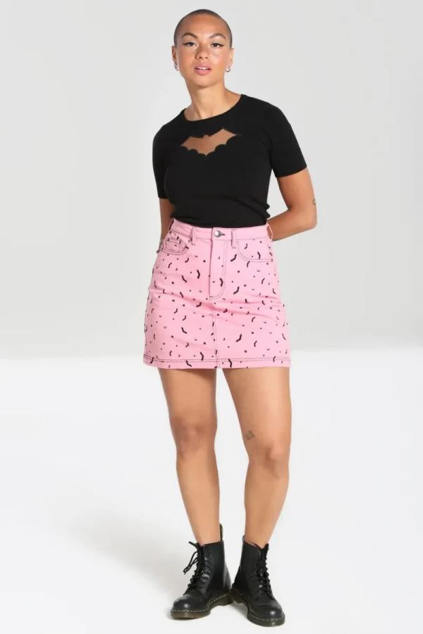 Hell Bunny Skirts | Denim>Bat Mini Skirt