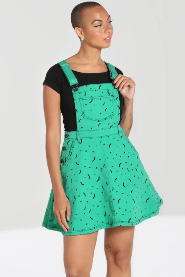 Hell Bunny Dresses | Dresses>Bat Pinafore Dress Green