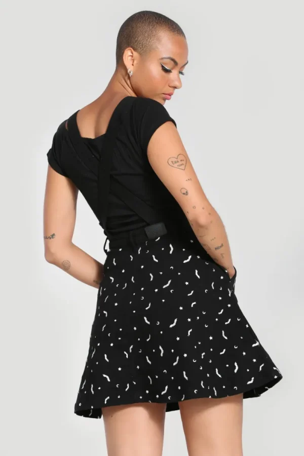 Hell Bunny Dresses | Dresses With Pockets>Bat Pinafore Dress Black