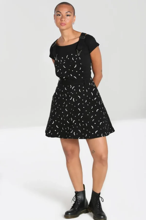 Hell Bunny Dresses | Dresses With Pockets>Bat Pinafore Dress Black