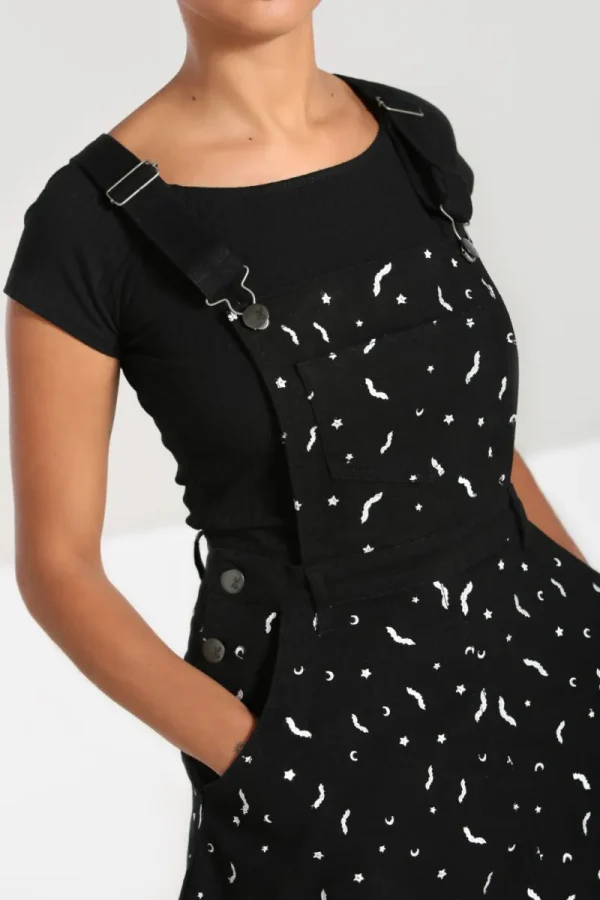 Hell Bunny Dresses | Dresses With Pockets>Bat Pinafore Dress Black