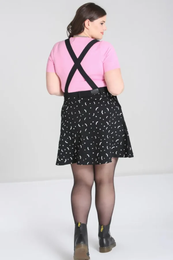 Hell Bunny Dresses | Dresses With Pockets>Bat Pinafore Dress Black