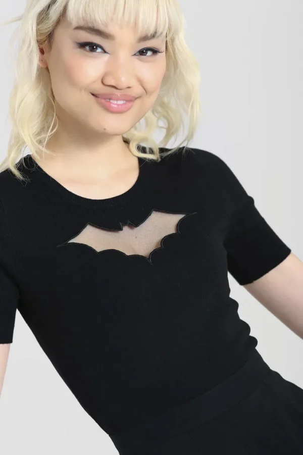 Hell Bunny Tops | Tops>Bat Top Black