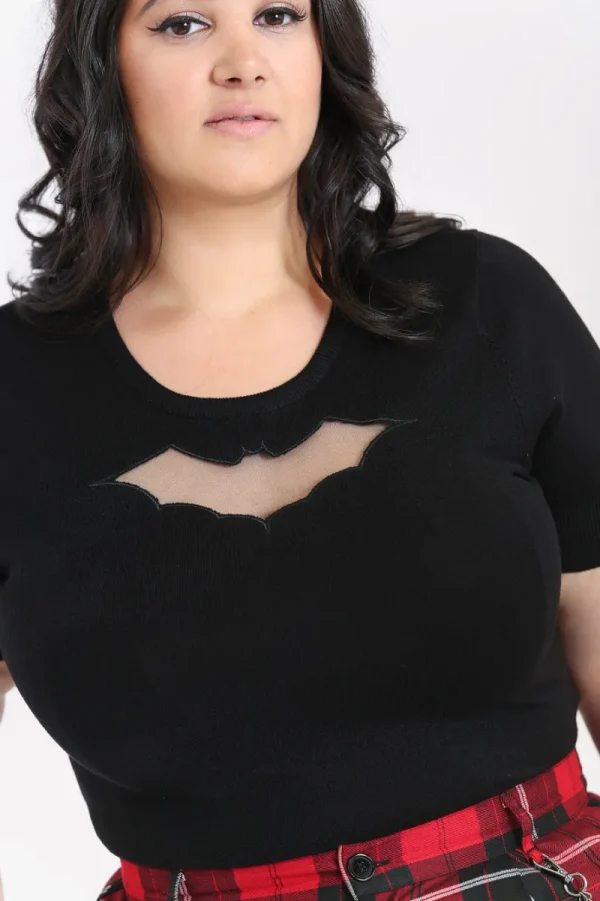 Hell Bunny Tops | Tops>Bat Top Black