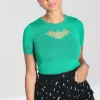 Hell Bunny Tops | Knitwear>Bat Top Green