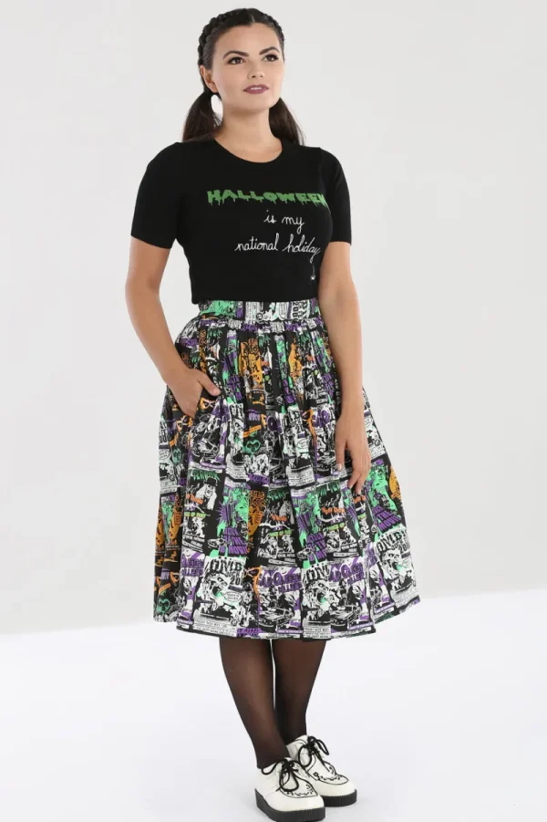 Hell Bunny Skirts | Skirts>Be Afraid 50's Skirt Black