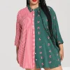 Hell Bunny Tops | Blouses>Beth Oversized Shirt Green