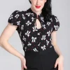 Hell Bunny Tops | Blouses>Bobbie Blouse Black