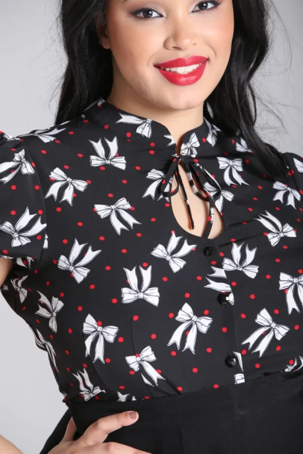 Hell Bunny Tops | Blouses>Bobbie Blouse Black