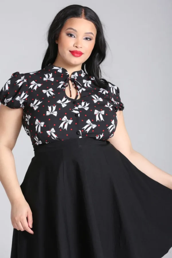 Hell Bunny Tops | Blouses>Bobbie Blouse Black