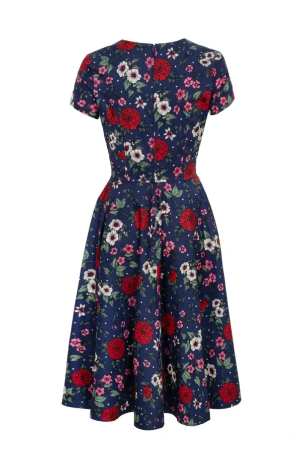 Hell Bunny Dresses | Vintage Dresses>Camellia Midi Dress Blue