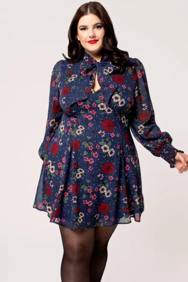 Hell Bunny Dresses | Vintage Dresses>Camellia Mini Dress Blue