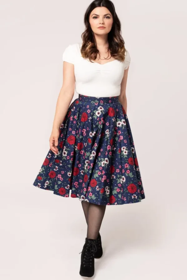 Hell Bunny Skirts | Skirts>Camellia Skirt Blue