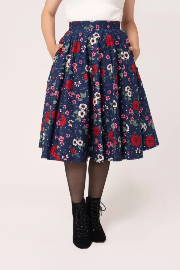 Hell Bunny Skirts | Skirts>Camellia Skirt Blue