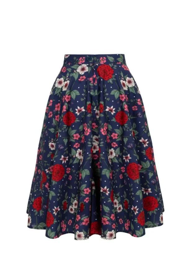 Hell Bunny Skirts | Skirts>Camellia Skirt Blue