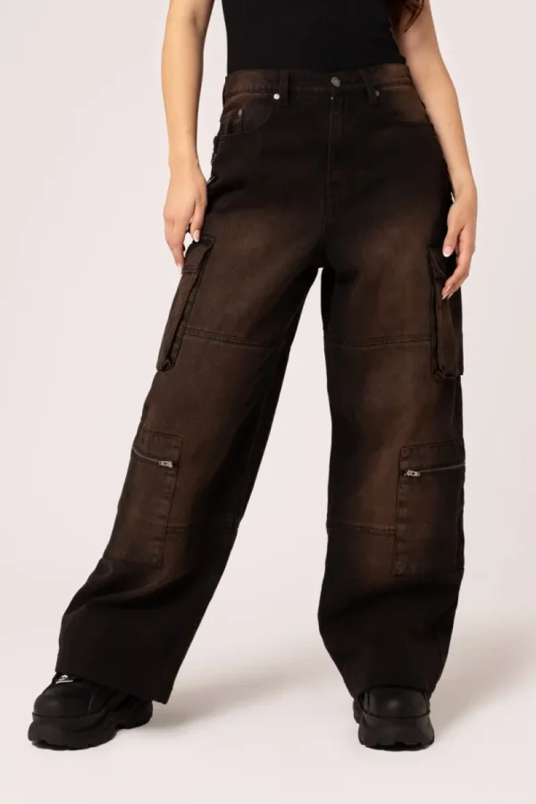 Hell Bunny Trousers & Shorts | Trousers & Shorts>Cameron Jeans - Short Length Brown