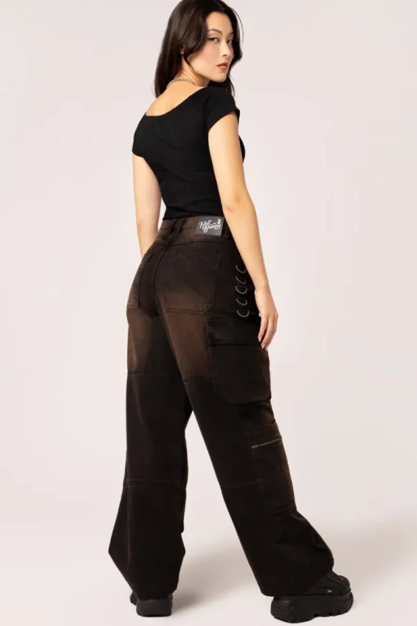 Hell Bunny Trousers & Shorts | Trousers & Shorts>Cameron Jeans - Short Length Brown