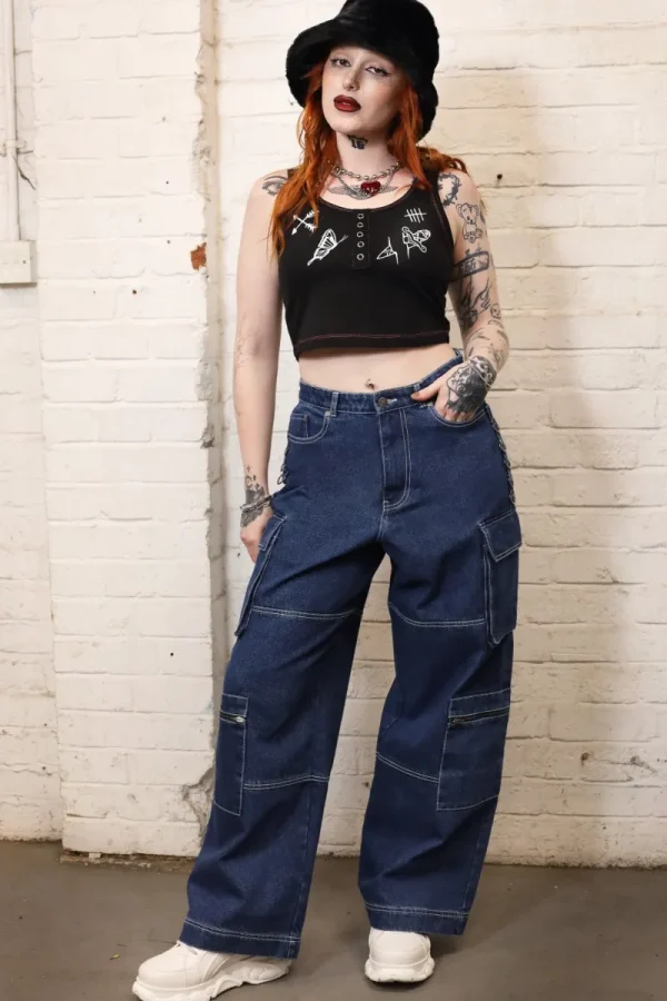 Hell Bunny Trousers & Shorts | Trousers & Shorts>Cameron Jeans Blue