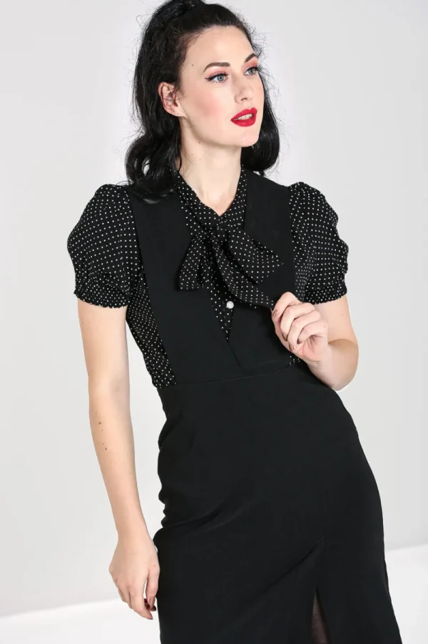 Hell Bunny Dresses>Claire Pinafore Dress Black