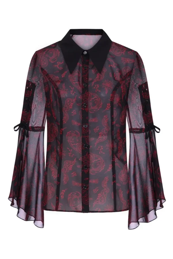 Hell Bunny Tops | Blouses>Clarice Blouse Black