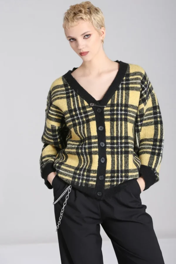 Hell Bunny Knitwear | Knitwear>Corey Cardigan Yellow