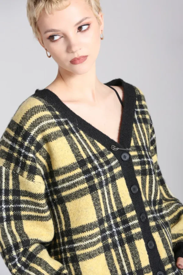 Hell Bunny Knitwear | Knitwear>Corey Cardigan Yellow