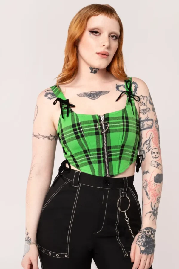 Hell Bunny Tops | Tops>Corey Corset Green