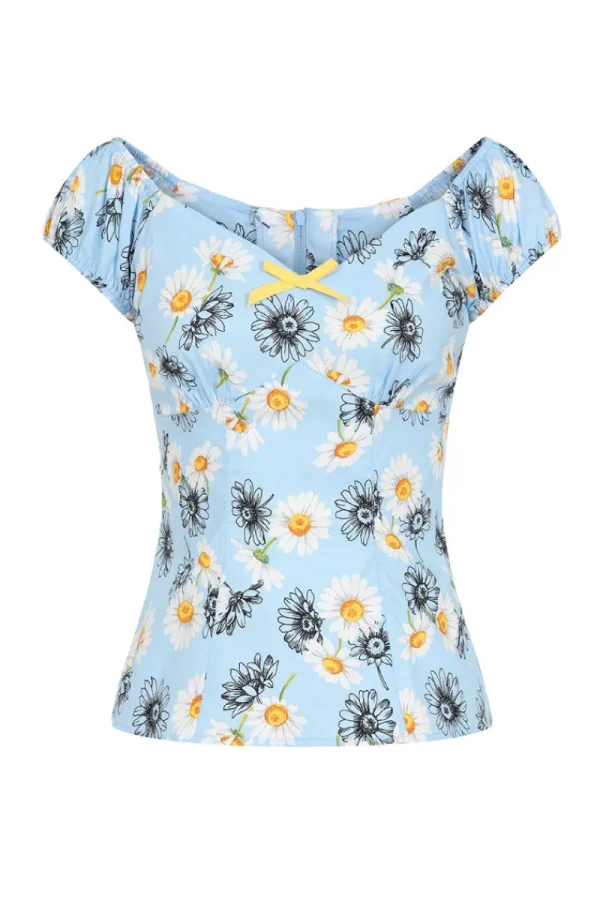 Hell Bunny Tops | Tops>Daisy Top Blue