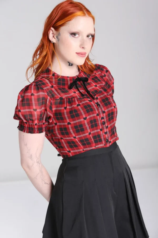 Hell Bunny Tops | Blouses>Date Night Blouse Red