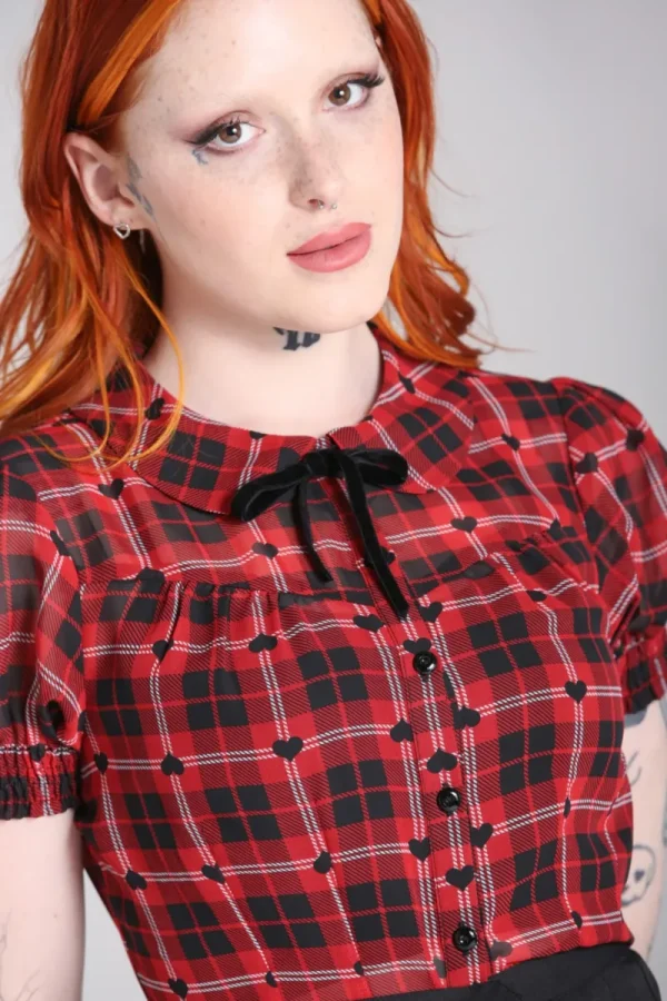 Hell Bunny Tops | Blouses>Date Night Blouse Red