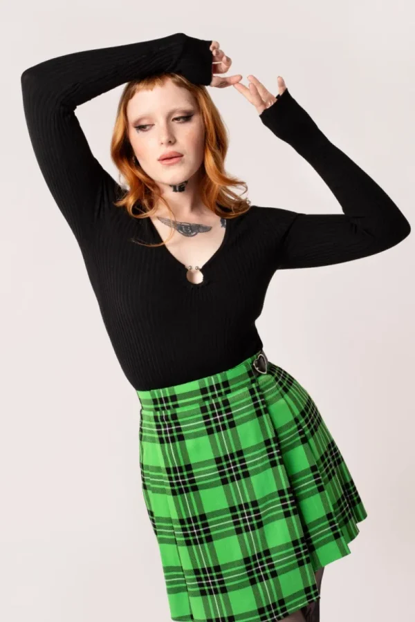 Hell Bunny Tops | Knitwear>Death Or Glory Top Black
