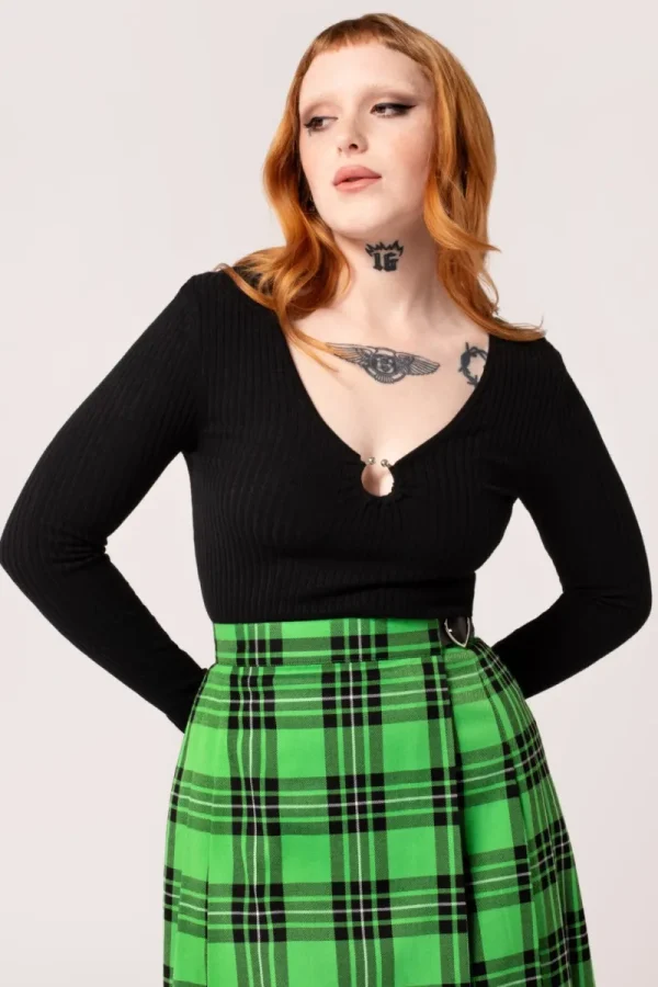 Hell Bunny Tops | Knitwear>Death Or Glory Top Black