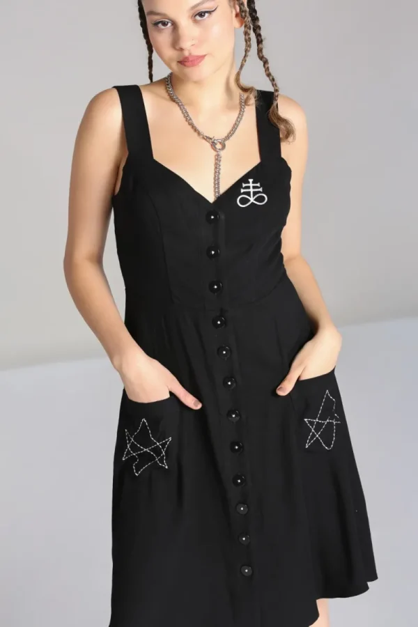 Hell Bunny Dresses | Dresses With Pockets>Destroya Knee Dress Black