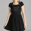 Hell Bunny Dresses | Dresses With Pockets>Destroya Pinafore Dress Black